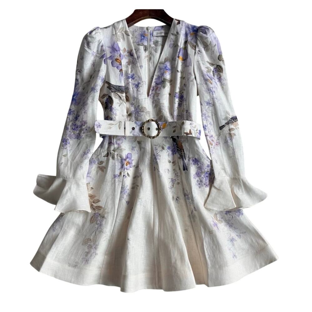 Zimmermann Luna Plunge Mini Dress
